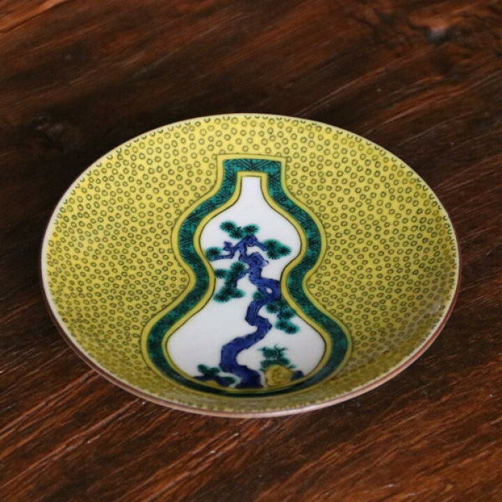 楽天市場】九谷焼 青郊窯豆皿 古九谷青手瓢箪割松図MC-06 : 九谷陶芸 