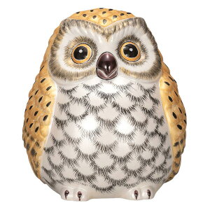 九谷焼フクロウ 6号ふくろう 金彩K9-1704