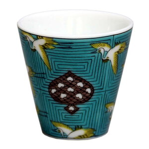 九谷焼 青郊窯猪口(ちょこ)鶴KSO-03