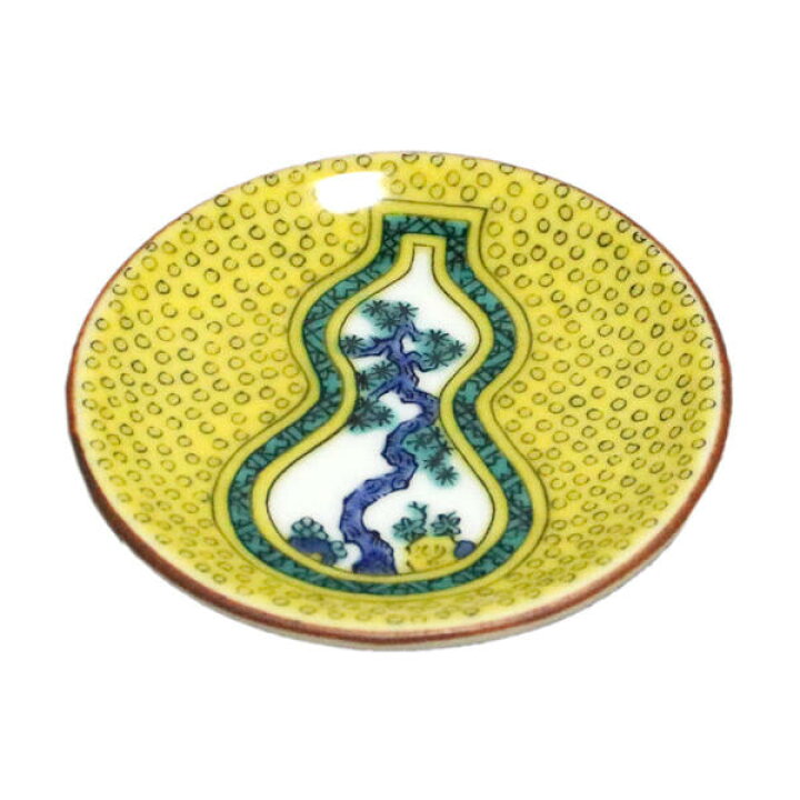 楽天市場】九谷焼 青郊窯姫皿（箸置き）青手瓢箪割松図MCH-06 : 九谷 