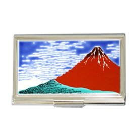 九谷焼 青郊窯カードケース（名刺入れ）赤富士CC-24