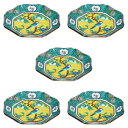 九谷焼 青郊窯6号八角皿揃（5枚セット）吉田屋風桃に鳥SK-042