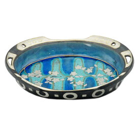 苧野憲夫 九谷焼9号楕円鉢（大鉢）桜川