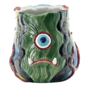 米谷彰能 九谷焼ぐい呑み 怪族器 グリーン