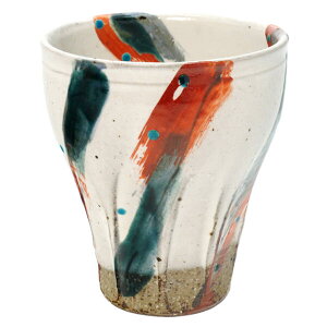九谷焼 虚空蔵窯フリーカップ 色絵刷毛目 10012415