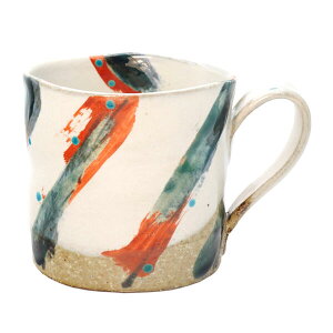 九谷焼 虚空蔵窯マグカップ 色絵刷毛目 10012416