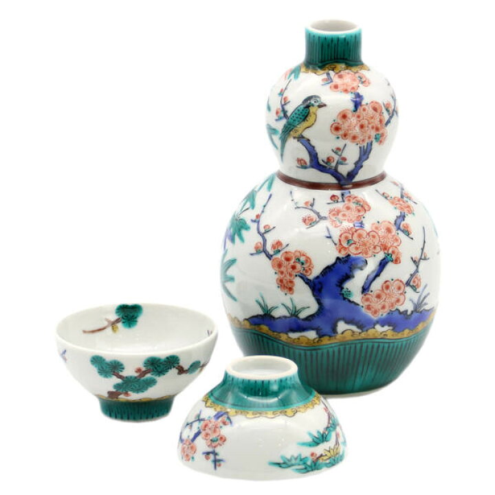 楽天市場】三ツ井為吉 九谷焼半酒器揃（徳利＆盃セット）色絵松竹梅  
