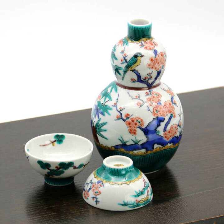 楽天市場】三ツ井為吉 九谷焼半酒器揃（徳利＆盃セット）色絵松竹梅 
