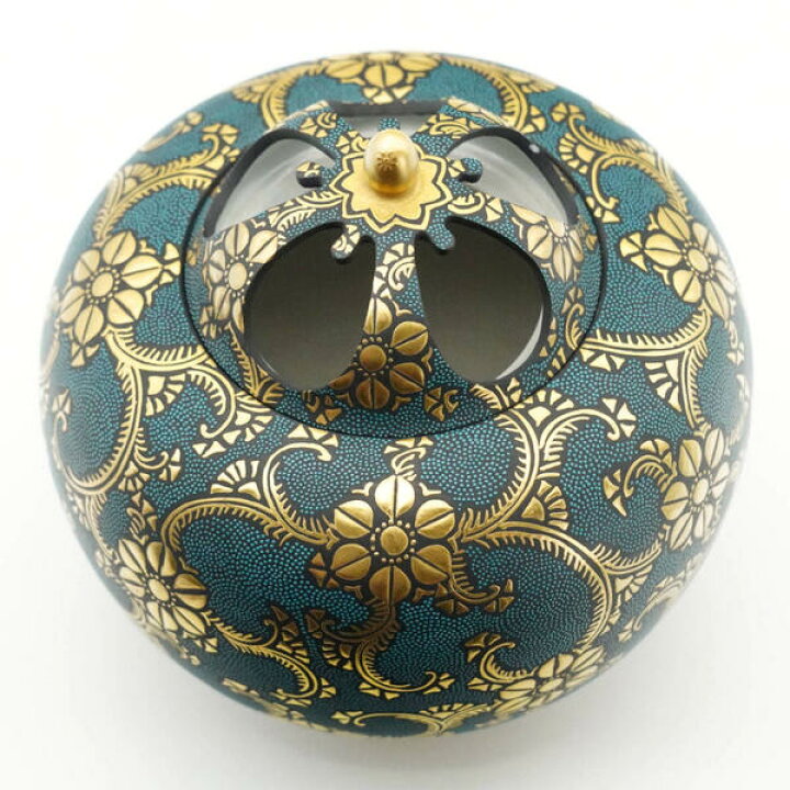 楽天市場】仲田錦玉（二代目） 九谷焼香炉 渦打青粒鉄仙二重唐草 [お香  