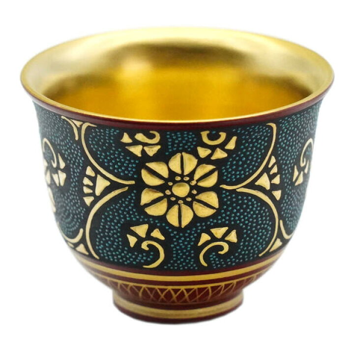 九谷焼錦玉窯中田錦玉造渦打青粒唐草細字和歌文茶碗共箱FR7709 