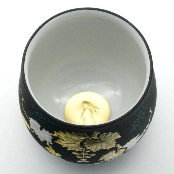 楽天市場】仲田錦玉 九谷焼丸湯呑み 白金盛(プラチナ盛)葡萄 青粒 月に 