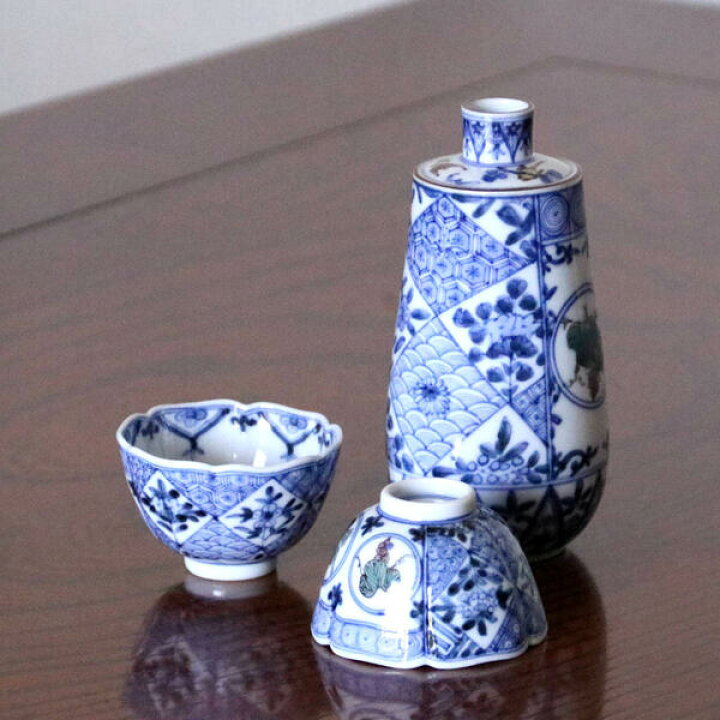 楽天市場】山本長左【宮内庁御用達】九谷焼酒器揃（徳利＆盃セット 