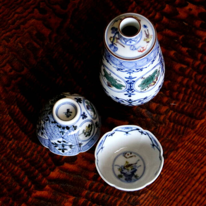 楽天市場】山本長左【宮内庁御用達】九谷焼酒器揃（徳利＆盃セット 