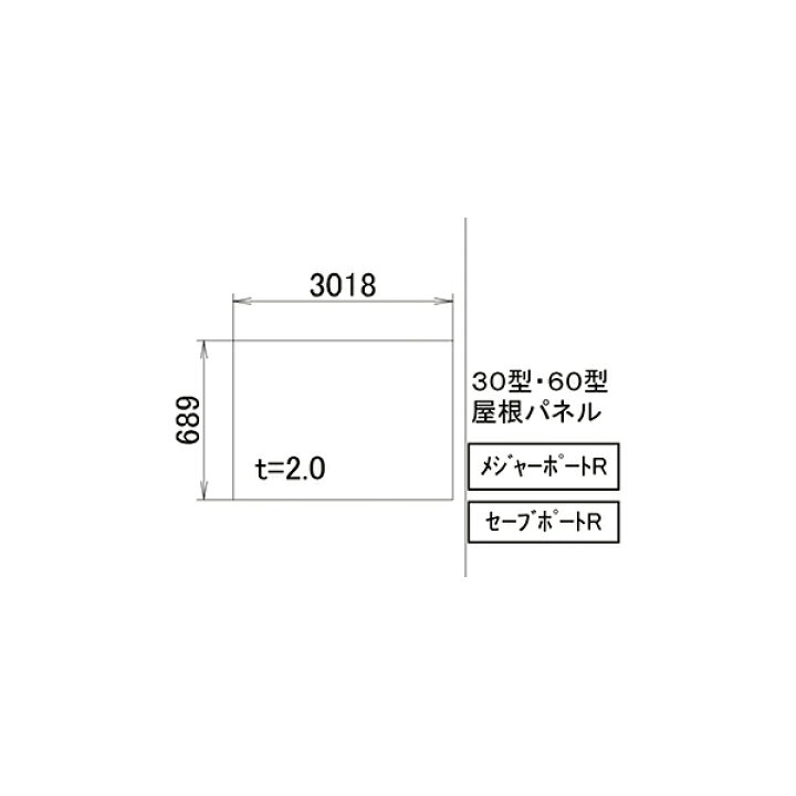 楽天市場 Lixil補修用部品 Toexブランド部品 カーポート 屋根材 カーポート用１ 30型 60型屋根パネル Vmp26 ノース ウエスト