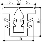 YKKAP窓サッシ 部材 ガラスビート ロール品：9mm開口・ガラス厚2mm・3mm用(K-6429)150m