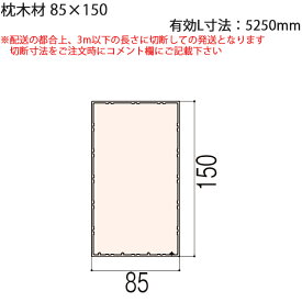 LIXIL汎用形材 角材 短辺寸法 80mm〜89mm：枕木材　85×150 有効L寸法=5250mm　1本