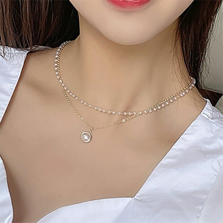楽天市場】レディース ネックレス パール ネックレス チェーン 結婚式 