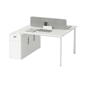 【受注生産商品】オフィスデスク  事務机 ワークデスク パソコンデスク キャビネット トップパネル アジャスター ダイヤル錠 配線ボックス シンプル ホワイト