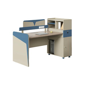 【受注生産商品】オフィスデスク ワークデスク パソコンデスク 事務机 トップパネル コンセント 収納 棚 扉付き ダイヤル錠 メインフレーム収納 ベージュ