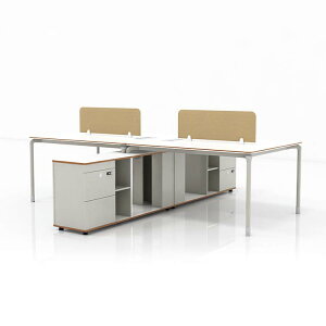 【受注生産商品】オフィスデスク ワークデスク パソコンデスク 事務机 デスク キャビネット トップパネル付き PC収納 ダイヤル錠 ホワイト