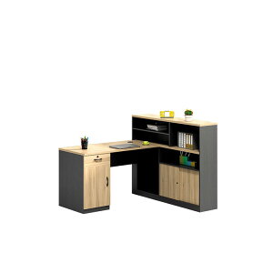 【受注生産商品】オフィスデスク パソコンデスク ワークデスク 事務用デスク 配線孔 錠付き 幕板付き オープン収納 ナチュラル