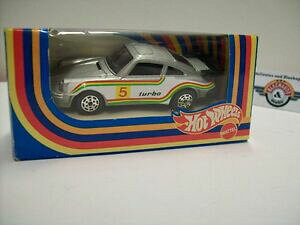 yzzr[@͌^ԁ@ԁ@[VOJ[ |VF^[{[XzbgzC[pbP[WOporsche 911 turbo course 5, argent, 1979, hot wheels mattel 143, emballage