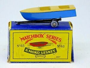 yzzr[@͌^ԁ@ԁ@[VOJ[ }b`V[YRX|[c}{[gIWimatchbox series moko lesney 48 meteor sportsman mkii bateau en original boite b4