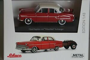 �y���������z�z�r�[�@�͌^�ԁ@�ԁ@���[�V���O�J�[ �I�y���L���v�e���g���[���[���f���{�b�N�Xopel capitaine avec remorque rougeblanc 143 schuco 450264000 nouveau amp; neuf dans sa boite 1 of 500