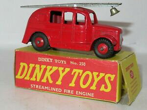 yzzr[@͌^ԁ@ԁ@[VOJ[ GWBe[Wf{bNXdinky 250 rationalise fire engine, excellent vintage modele bonne jaune red box