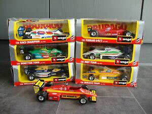 yzzr[@͌^ԁ@ԁ@[VOJ[ [XCfB`[{bNX7 x burago echelle 124, voitures de course f1 indy et burago equipe la plupart boxed