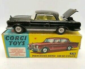 yzzr[@͌^ԁ@ԁ@[VOJ[ R[M[ZfXxcJbg{fBIWi{bNXcorgi 230 mercedesbenz 220se coupe corps noir avec citron interieur, boite dorigine