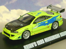 【送料無料】ホビー　模型車　車　レーシングカー ブライアンエクリプスライムグリーンgreenlight 143 brian 1995 mitsubishi eclipse vert citron fast amp; furious 86203