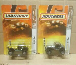 yzzr[@͌^ԁ@ԁ@[VOJ[ }b`bgJ[hmatchbox, mbx 4x4 lot de 2, comme neuf on card