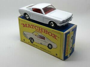 yzzr[@͌^ԁ@ԁ@[VOJ[ }b`tH[hX^OzCg{bNX{bNXmatchbox lesney 8e ford mustang, blanc, e boite, comme neuf a near comme neuf box
