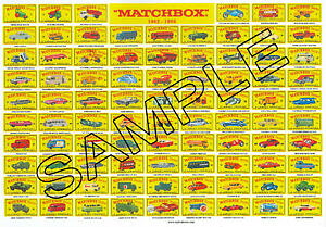 �y���������z�z�r�[�@�͌^�ԁ@�ԁ@���[�V���O�J�[ �t���J���[�}�b�`�}�b�v�T�C�Y�|�X�gearly lesney matchbox d promotionnels sur couleur integrale a3 taille carte poster free uk post