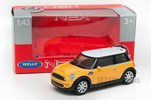 yzzr[@͌^ԁ@ԁ@[VOJ[ ~jN[p[CG[XP[fmini cooper s jaune, welly 44010, echelle 143, modele jouet voiture garcon cadeau