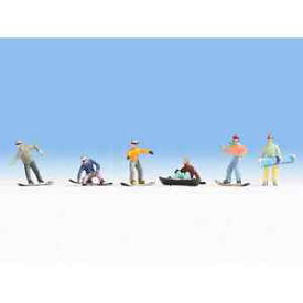 【送料無料】ホビー　模型車　車　レーシングカー ホスノーボーダーnoch 15826 187 ho personnages lot 6 figurines snowboardeurs h0