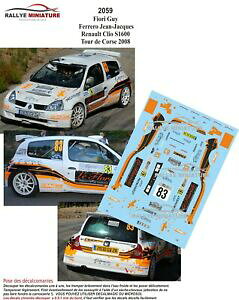 yzzr[@͌^ԁ@ԁ@[VOJ[ fJ[m[NIc[hRXdecals 143 ref 2059 renault clio s1600 fiori tour de corse 2008