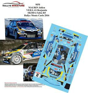 yzzr[@͌^ԁ@ԁ@[VOJ[ fJ[VR_t@rAeJ[[decals 143 ref 1670 skoda fabia r5 maurin rallye monte carlo 2016 rally wrc