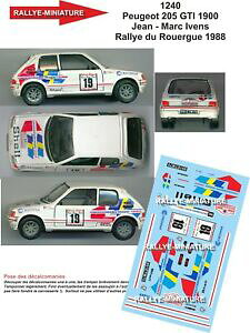 �y���������z�z�r�[�@�͌^�ԁ@�ԁ@���[�V���O�J�[ �f�J�[���v�W���[�����[�����X�C���F���X�����[decals 143 ref 1240 peugeot 205 gti ivens rallye du rouergue 1988 rally