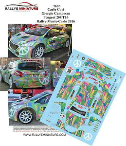 yzzr[@͌^ԁ@ԁ@[VOJ[ fJ[vW[eJ[[decals 143 ref 1685 peugeot 208 r5 t16 covi rallye monte carlo 2016 rally wrc