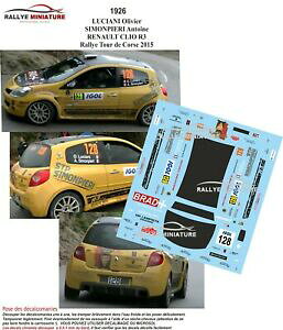 【送料無料】ホビー 模型車 車 レーシングカー デカールルノークリオツールドコルスラリーラリーdecals 143 ref 1926 renault clio r3 luciani tour de corse 2015 rallye wrc rally