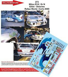 �y���������z�z�r�[�@�͌^�ԁ@�ԁ@���[�V���O�J�[ �f�J�[�������T�[�G�{�����e�J���������[decals 143 ref 0273 mitsubishi lancer evo vi gillet rallye monte carlo 2000 wrc