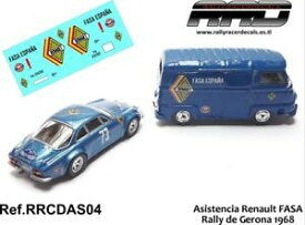 【送料無料】ホビー　模型車　車　レーシングカー デカールcルノーナラリーdecalcalca 143; asistencia fasa renault; rally de gerona 1968
