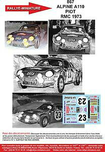 yzzr[@͌^ԁ@ԁ@[VOJ[ fJ[ApCm[sIbgeJ[[decals 143 ref 0867 alpine renault a110 piot rallye monte carlo 1973 rally wrc