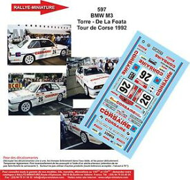 【送料無料】ホビー　模型車　車　レーシングカー デカールツールドコルスラリーラリーdecals 143 ref 0597 bmw m3 e30 torre tour de corse 1992 rallye rally wrc