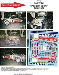yzzr[@͌^ԁ@ԁ@[VOJ[ fJ[vW[pjbcBeJ[[decals 143 ref 0411 peugeot 206 wrc panizzi rallye monte carlo 2002 rally