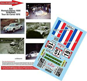 yzzr[@͌^ԁ@ԁ@[VOJ[ fJ[ApCm[\A[mc[hRX[[decals 143 ref 0635 alpine renault a110 soriano tour de corse 1978 rallye rally