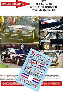 yzzr[@͌^ԁ@ԁ@[VOJ[ fJ[vW[^[{c[hRX[decals 143 ref 0967 peugeot 205 turbo 16 metiffiot tour de corse 1986 rallye