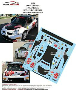 yzzr[@͌^ԁ@ԁ@[VOJ[ fJ[m[NISX[c[hRXdecals 143 ref 2069 renault clio s1600 gomez rallye tour de corse 2016